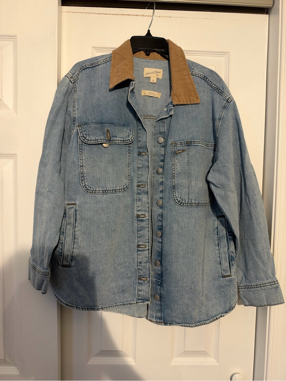 Universal Thread Light Blue Denim Jacket with Tan Corduroy Collar